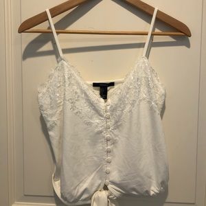 Forever 21 Lace White Tank Top